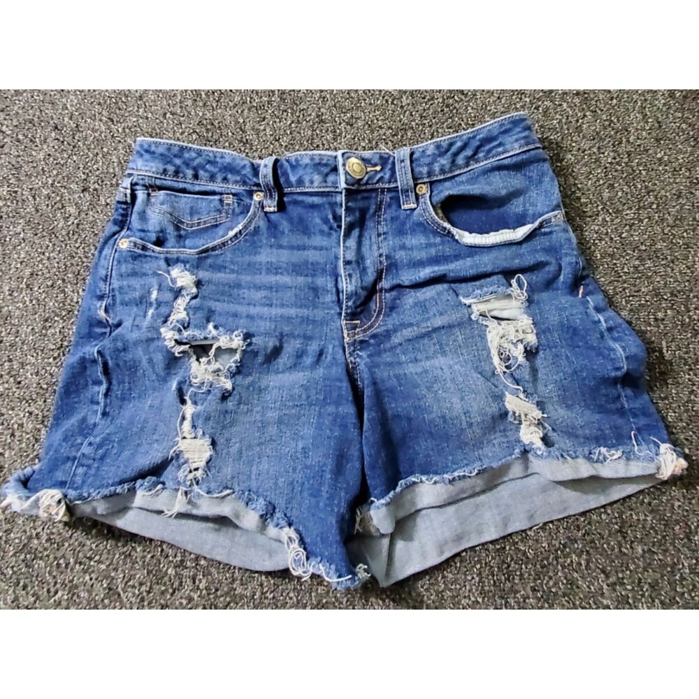 Maurices Jean Shorts Women's 8 Cuffed Distressed Cut Off Stretch Summer Raw Hem